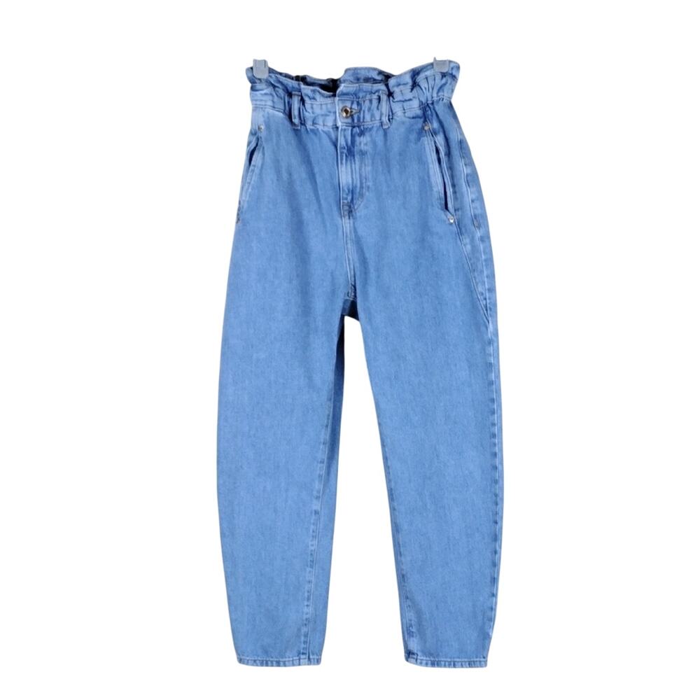 Zara High Rise Light Blue Baggy Paperback Casual Boho Streetwear Women's Jeans